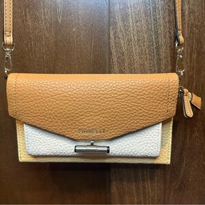 Fiorelli Flynn Three-Tone Pebbled Crossbody Bag in Tan/White/Cream